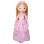 June Garden 30" XL Princess Seraphina Rainbowdream Soft Rag Doll - Adorable Stuffed Life Size Doll Gift for Girls - Pink Dress