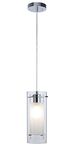 XiNBEi Lighting Pendant Lighting Contemporary 1 Light Pendant Hanging Light with Clear and Frost Glass in Chrome Mini Pendant Light XB-P1159-CH