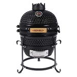 Fresh Grills Ceramic BBQ Grill - Mini Kamado BBQ Oven, Barbecue Grill and Charcoal Smoker with Stand - Portable Oven for Outdoor Cooking and Camping… (13 inch Mini)