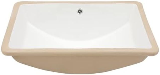 Undermount Bathroom Sink - Mocoloo 21 x 15 Inch Rectangle Porcelain White Bathroom Sink 8 Inch Deep Basin with Overflow, Small Square Lavatory Vanity Sink Mounted Under The Counter