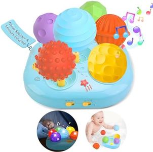 ROHSCE 2 in 1 White Noise Machine Baby Tactile Sensory Balls, Portable Noise Machine for Baby Sleep Soother Music and Light Crib Soother Baby Balls for Sleep Aid Newborn Baby Toys Music Gifts