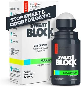 SweatBlock Clinical Strength Antiperspirant Roll-On Deodorant for Men & Women - Hyperhidrosis Aid to Stop Sweating - Up to 7 Days of Reliable Sweat Control Protection per Use - Unscented - 1.2 fl oz