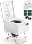 LOO SEAL LE-310 White Foldable Dry Flush Portable Toilet for Camping
