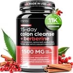 Colon Cleanse Berberine Supplement 1500mg - 15-Day Advanced Detox for Men & Women - Extra Strength w/Senna Leaf, Fast-Acting Natural for Constipation, Gut Health & Bloating Relief - THINBI