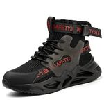 Nasogetch Safety Shoes Men Women Work Boots with Steel Toe Cap Trainers Lightweight Breathable Comfortable Work Shoes Black UK 5A (Label Size 37A)