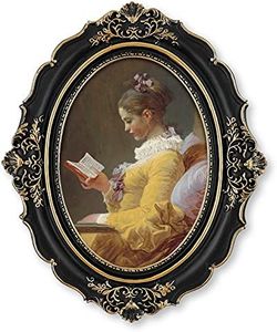 Simon's Shop Cadre Photo 13x18 cm Noir pour Photo de Famille de Mariage, Cadre Photo Ovale 13x18 cm pour Mur et Table, décoration Vintage