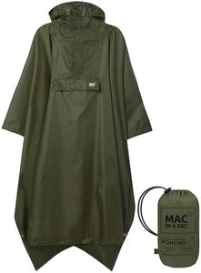 Mac in a Sac - Poncho - Packable Waterproof Cape for Men & Women - Lightweight and Breathable Rain Jacket with Hood that Packs into its own Bag - Khaki - One-Size