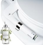 Cleandot Bidet Attachment for Toilet — Scented Bidet with Fragrance Spray Odor Eliminator, Precision Nozzle Adjustable Pressure, Non-Electric Cold Water Leak-Proof (Nordic Wood, 1)