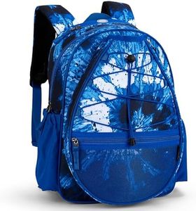 Choco Mocha Kids Tennis Bag for Boys, Kids Tennis Backpack Racket Bag, junior tennis bag 16 Inch, Blue Black