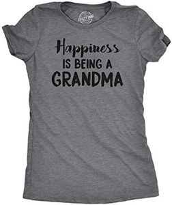 Womens Happiness is Being a Grandma T Shirt Funny Cute Nana Grandmother Gift Funny Womens T Shirts Mother's Day T Shirt for Women Funny Grandma T Shirt Dark Grey L