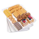 Lifewit Plastic Serving Tray, Serving Platters Dishes for Party, BPA Free Reusable Food White Tray for Snacks, Food, Cookies, Set of 3, 36 * 24cm