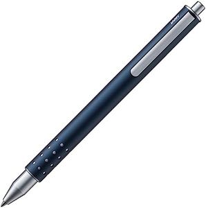 LAMY swift imperialblue - modest rollerball pen with a smooth writing experience - robust metal casing & line width B - with LAMY M 66 rollerball refill in blue