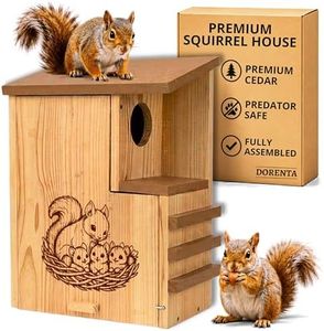 Premium Cedar Squirrel House - Pre-Assembled Outdoor Squirrel Nesting Box