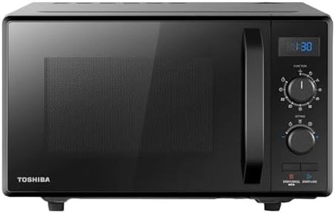 Toshiba 900w 23L Microwave Oven with 1050w Crispy Grill, Energy Saving Eco Function, 8 Auto Menus, 5 Power Levels and Position Memory Turntable - Black - MW2-AG23PF(BK)