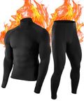 Roadbox Thermal Underwear for Men Fleece Lined Long Johns Base Layer Long Sleeve Compression Tops & Bottom Set