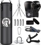 Vkahaak 4FT Punching Bag for Adults/Kids, Unfilled Heavy Punching Bag, Boxing Bag Set with Punching Gloves, Wraps, Chain, Ceiling Hook for MMA Kickboxing Boxing Karate Muay Thai Taekwondo