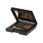 Sleek MakeUP Brow Kit, Brow Wax and Powder Kit with Tweezers and 2 Brushes, Define and Sculpt Brow with a Travel Size Kit, Dark