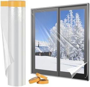 Yotache Window Insulation Kit 1.6m x 10m Long Indoor Window Shrink Film, POF Insulating Shrink Film for Windows, Draught Excluder Waterproof Dust Proof, Transparent