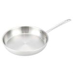 Amazon Basics Stainless Steel Tri-Ply Frying Pan, 30 cm, Heat-Resistant Handle, Silver (Previously AmazonCommercial brand)