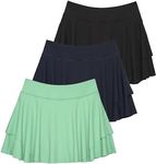 3 Pack Womens Skorts Skirt Mini Tennis Shorts Built in Underneath Golf Casual Athletic Yoga Workout Pockets High Waisted Active Sport Running Pickleball Pleated Summer Layered Gym Exercise Flowy