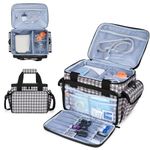 Yarwo Medical Bag Empty for Nebulizer Machine, Portable Nebulizer Carrying Case with Detachiable divider for Mask Tubing Inhaler Mouthpiece and other Emergency First Aid Supplies, Dots