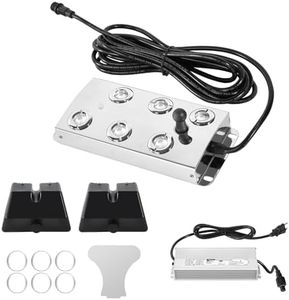 TOPSUPPLIES Ultrasonic Fogger, 6 Head Ultrasonic Mist Make, 4500ml/H 200W Ultrasonic Pond Fogger, Mist Maker Fogger with Buoy for Pond, Greenhouse, Rockery, Lawn,Halloween Decoration(IP67 Waterproof)