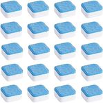 20 Packs Solid Washing Machine Cleaner Tablets, Washing Cleaner Descaler Tablets for HE Front Loader & Top Load Washer, Deep Cleaning Remover with Triple Decontamination for Bath Room Kitchen