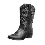 SheSole Women's Western Cowgirl Cowboy Boots Black Size 8