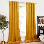 NICETOWN Velvet Curtains 108 inches Long, Bedroom Velvet Blackout Drapes, Extra Long Luxury Curtains Home Decoration Thick Drapes for Dining Room (Warm Gold, 1 Pair, 108 inch)