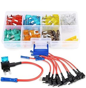 Nilight - 50034R 10 Pack 12V Car Add-A-Circuit Fuse Tap Adapter Mini Atm Apm Blade Fuse Holder with 120 PCS Mini Blade Fuse Assortment Kit (5, 7.5, 10, 15, 20, 25, 30) AMP for Cars,Trucks,Boats