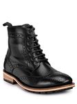 Teakwood Genuine Leather Mid Ankle Classic Boots Shoes for Men(Black)