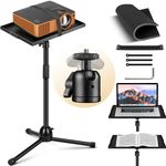 CAHAYA Projector Stand Tripod Portable 3-in-1: 360°rotation Laptop Stand with Adjustable Height 35.4 to 51.2 in, 22 lbs load, Heavy duty thickened metal base for DJ Racks/sheet music CY00377-1