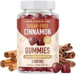 Sugar-Free Cinnamon Gummies 2000MG with Ceylon Cinnamon & Cassia Complex | Sugar-Free Lifestyle Supplement & Guilt-Free Apple Pie Flavor with Chromium | Vegan, Non-GMO, Gluten-Free | 60 Gummies