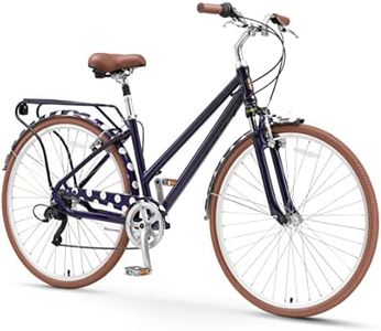 sixthreezero A/O Pave n' Trail Women's Limited 7-Speed Hybrid Commuter Bicycle, Navy & White Spots
