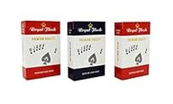 Royal Flush Playing Cards UK - 3 x Deck of Cards, Superior Cartamundi Linen Finish, Easy To Shuffle & Durable, Multipack Red & Blue, Great Gift For Games Night