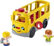 Fisher-Price Little People Musical Toddler Toy Sit With Me School Bus with Lights Sounds & 2 Figures for Ages 1+ Years