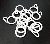 ProKart Premium Plastic Curtain Rings Hook for Windows Curtains, Door Curtains, Bathroom Curtains and Other Multipurpose Usage 1.5 Inch Inner Diameter (White, 25)