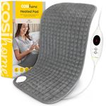 Heat Pad by Cosi Home® - Luxury Electric Heating Pad - Extra-Large, Machine Washable, Digital Remote and 6 Heat Settings to Warm and Relax (Grey) - Heated Pad