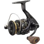 13 FISHING - Axum Spinning Reel - 6.2:1 Gear Ratio - 4.0 Size (Salt+Fresh) - AX-6.2-4.0, Black/Gold