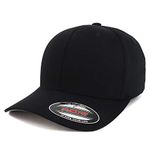 Armycrew Flexfit XL-4XL Oversize Curved Bill Structured Stretch Fit Baseball Cap, Black, X-Large-XX-Large