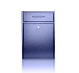 Wall Mounted Locking Vertical Dropbox Mailbox - Safe and Secure (Large) | Made with Galvanized Steel | Blue