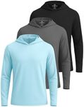 3 Pack: Men’s Big and Tall Quick Dry Fit Wicking Long Sleeve Fishing Active Athletic Hoodie Hooded T Shirt Workout Running Fitness Gym Sports Casual Sweatshirt UPF 50 Outdoor Hiking- Set 6, 4X