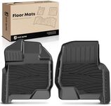 YHTAUTO Automotive Floor Mats TPE Liners Replacement for Ford F-150 2015-2023, SuperCab & SuperCrew, All-Weather Car Floor Mats, Front Seat, Set of 2