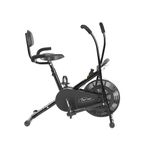 FIRST CHOICE FC-110 BH Air Bike Exercise Cycle with Moving or Stationary Handle | with Back Support Seat & Side Handle for Support | Adjustable Resistance with Cushioned Seat | Fitness Cycle for Home