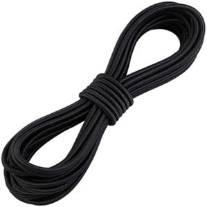 3 mm x 5 m Corda Elastica Nero,Rotonda Alta Elasticità Cordino Finitura Liscia Resistente ed Estensibile,per Lavori di Cucito Fai da te Artigianato Tenda Zaino Maschere e Cappelli da Festa