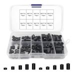 150pcs ABS Round Spacer Assortment Kit White Insulation Spacer for M3,M4 Screws Nylon Column Standoff Support Spacer with Plastic Box（Black）