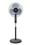 POLAR Pinnacle Pedestal Fan - Black and Grey | 400MM NS Standing Fan For Home, Office and Living Room | Jerk-free & Silent Operation With Telescopic Height Adjustment | High Speed Air Delivery