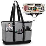 Damero Nurse Tote Bag with Padded Laptop Sleeve, Medical Nurse Bag Nurse Utility Bag with Multiple Pockets for School, Work, Home Health Care, Gray