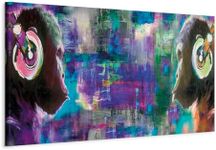 murando - Canvas Wall Art Abstraction 135x45 cm / 54"x18" 1 pc. - Non-woven Canvas Prints Image Framed Artwork Painting Picture Photo Home Decoration - monkey music colorful animals g-A-0107-b-d