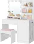 VASAGLE Vanity Desk with Mirror and